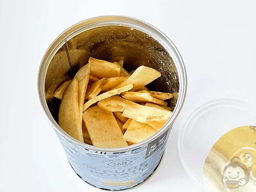 小池屋 LONG LIFE SNACK　　ピュアポテト オホーツクの塩と岩塩 缶を開封