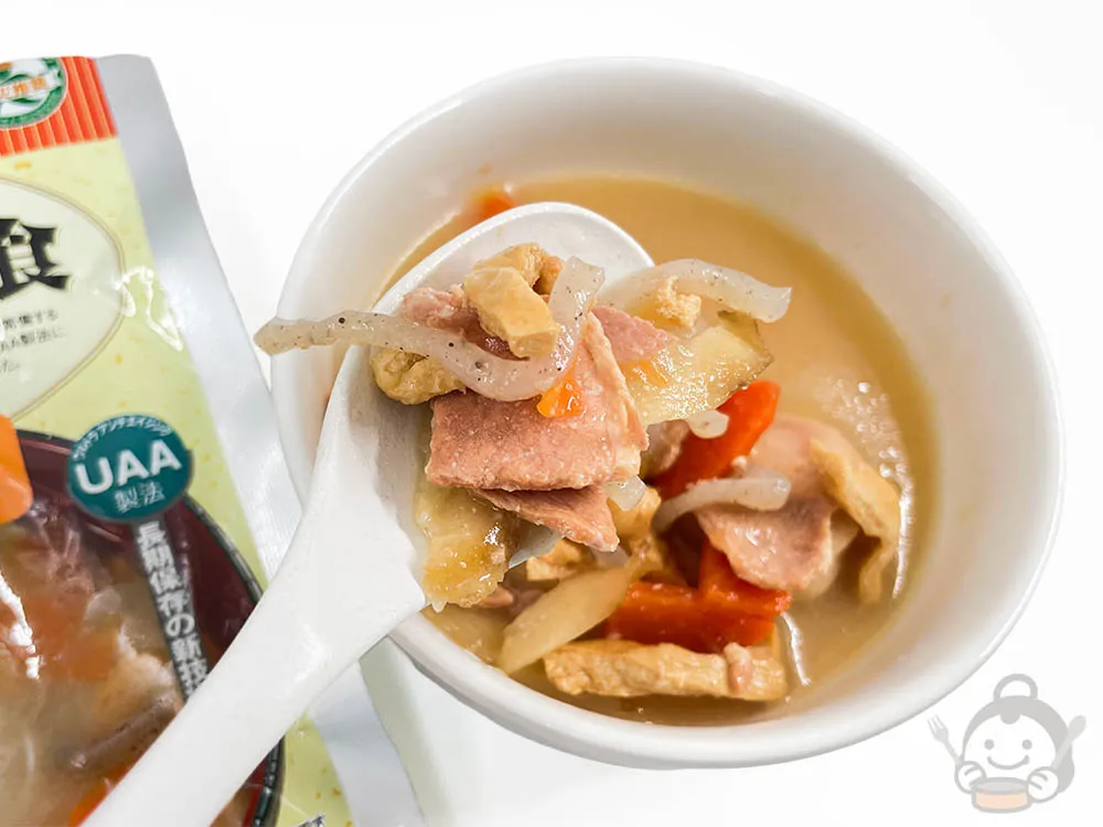 アルファフーズ美味しい防災食 豚汁のアップ