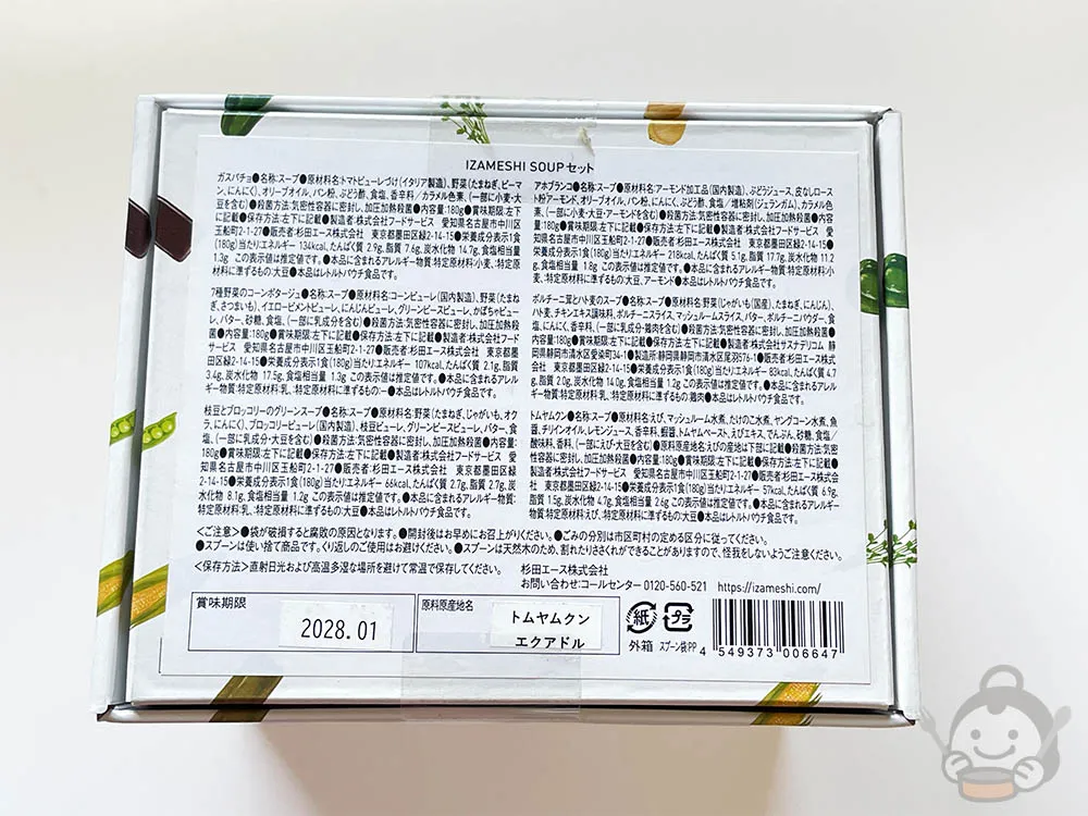 IZAMESHI SOUP セット ボックスの底