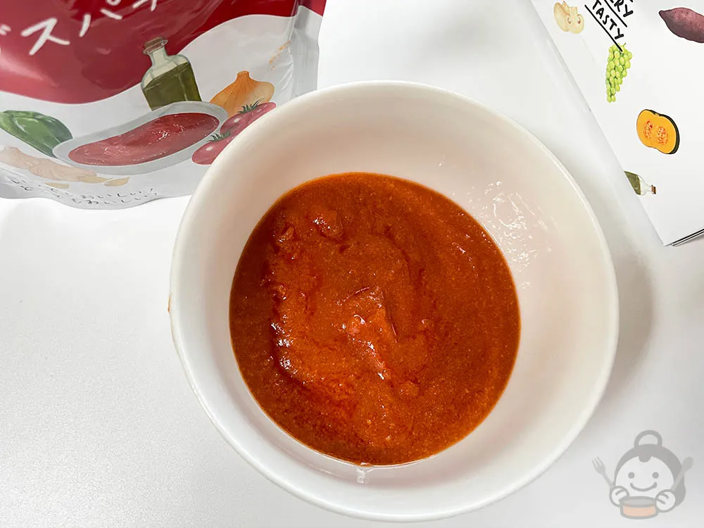 IZAMESHI SOUP ガスパチョを器に移し替えたところ
